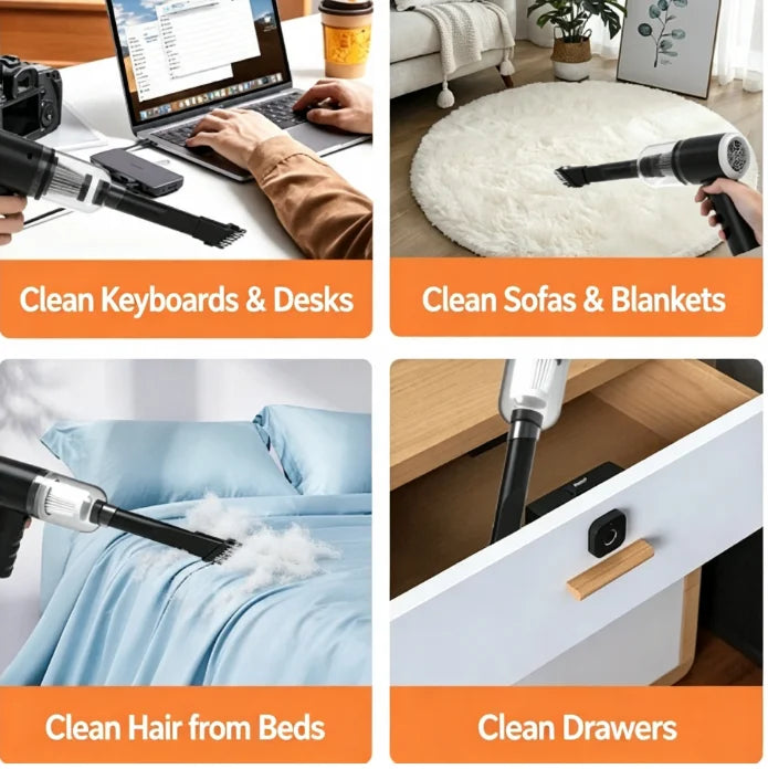 Cordless Handheld Car Vacuum (Suction and Blow)