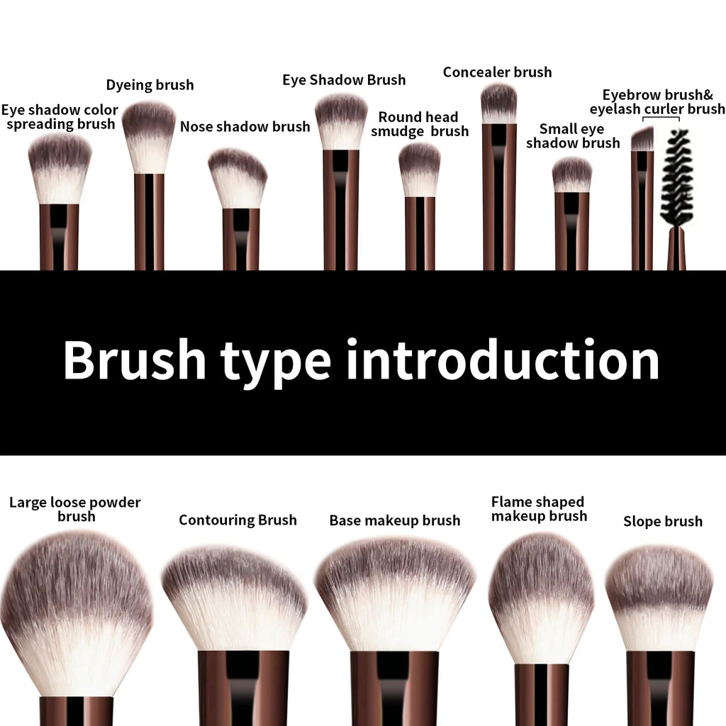13-Piece Dense Bristle Makeup Brush Set