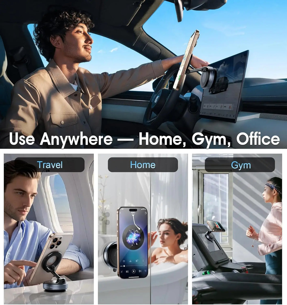 Vacuum Suction Magnetic Phone Mount (MagSafe Compatible)