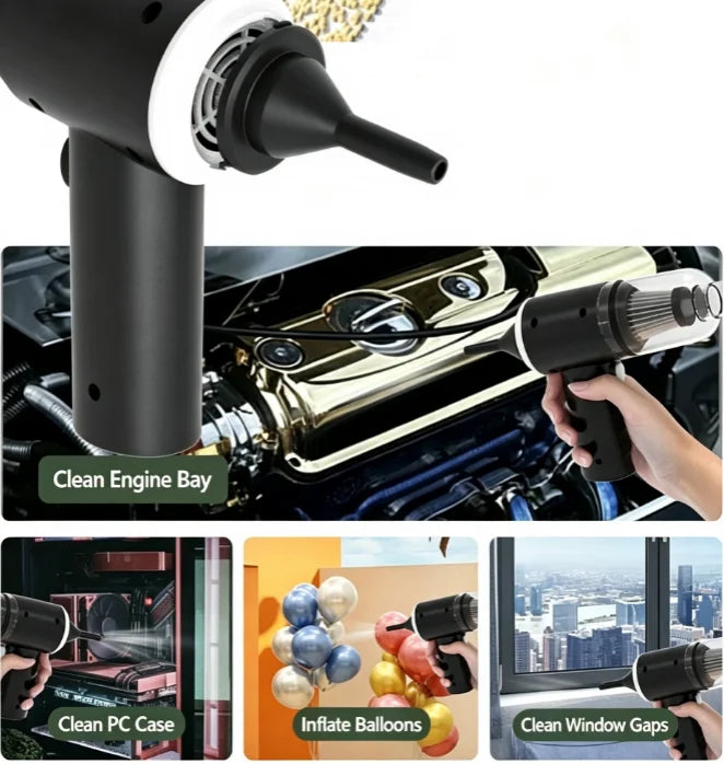 Cordless Handheld Car Vacuum (Suction and Blow)