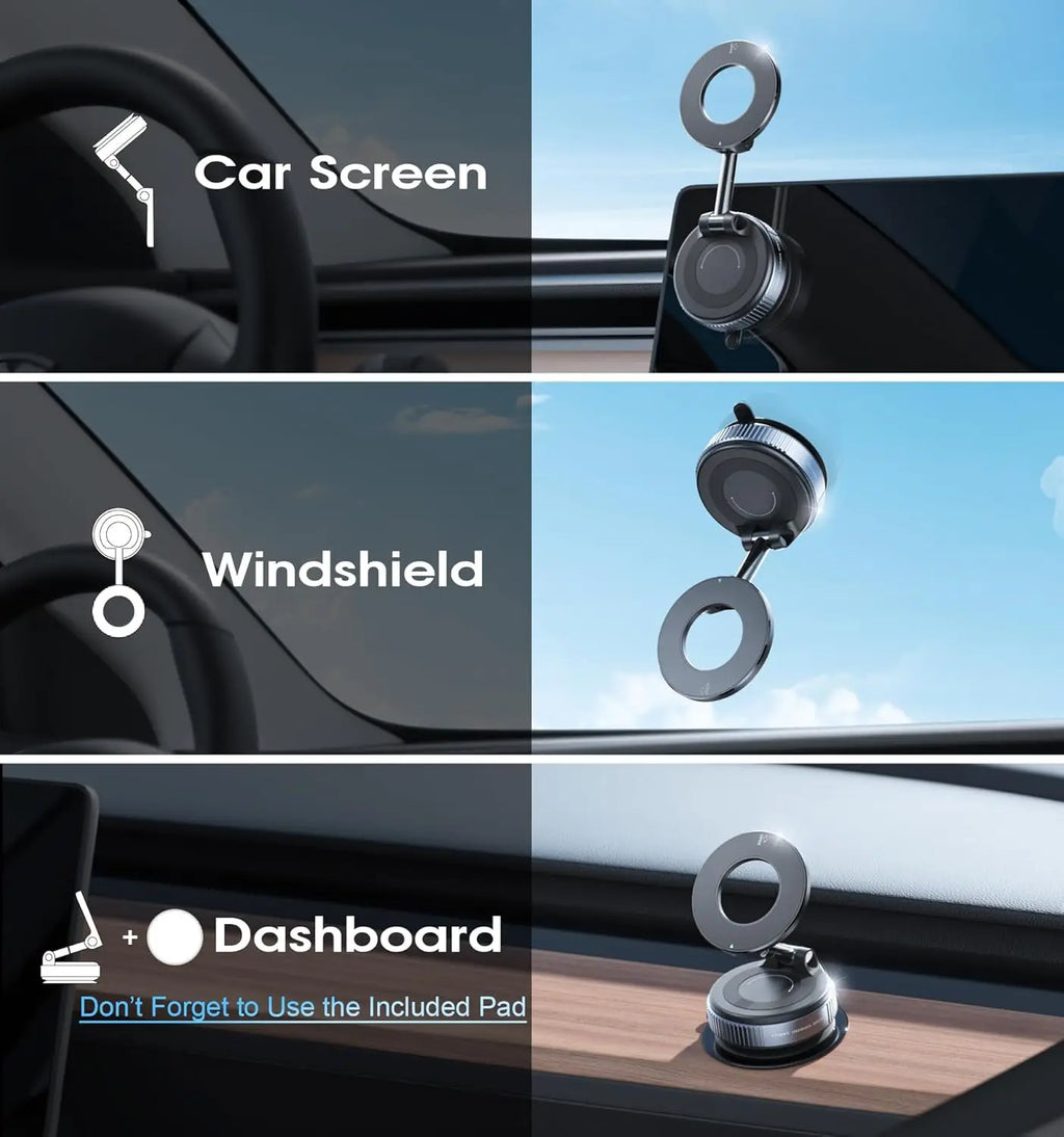 Vacuum Suction Magnetic Phone Mount (MagSafe Compatible)